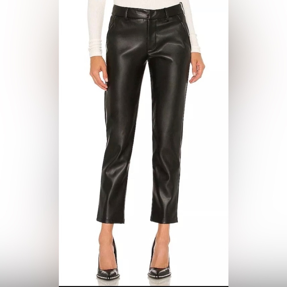 NWT LBLC The Label Franny Faux Leather Trouser in Black Size XS